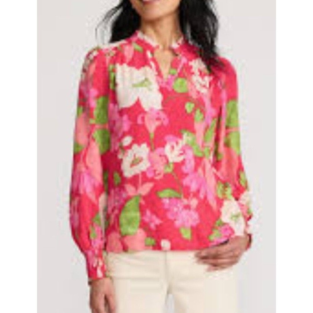 Women's Lands' End Cotton Voile Ruffle Shirt, Women S.